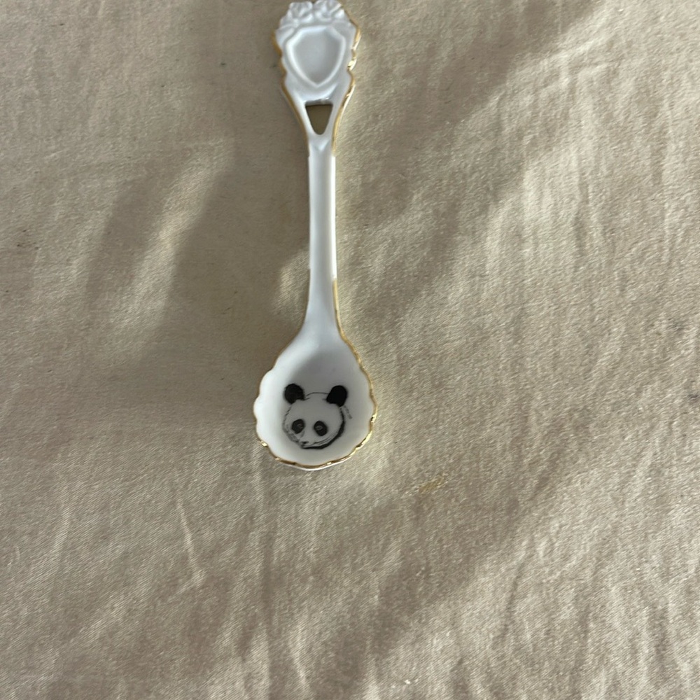 Vintage Reutter Germany Panda Bear White Gold Spoon Porcelain Collector’s Rare - Picture 6 of 6